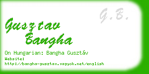 gusztav bangha business card