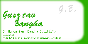 gusztav bangha business card